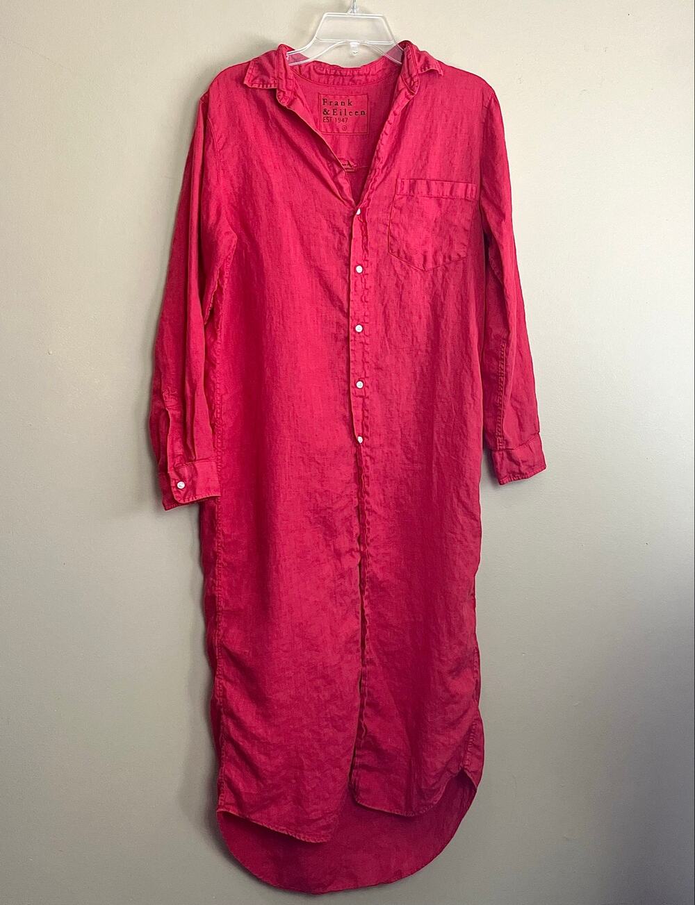 Frank & Eileen Linen Rory Dress Red Flawed